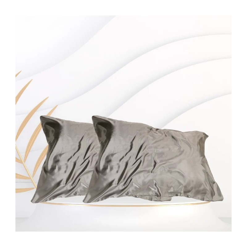 Satin pillowcase (Grey Color, 2 pieces)